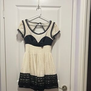 Bebe Black and Cream Dress